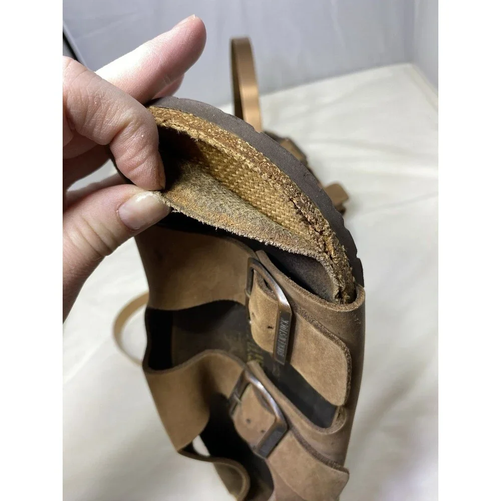 BIRKENSTOCK MENS MILANO LEATHER SANDAL CORK FOOTBED SIZE 6